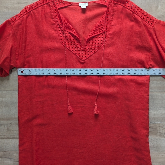 J. Crew Linen & Cotton Eyelet Dress - Size L - Picture 8 of 10